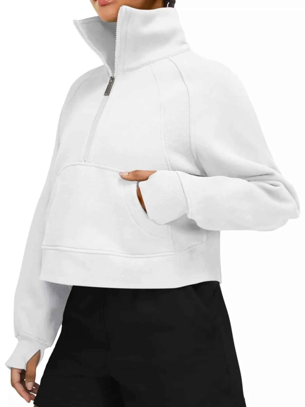 Half Zip Raglan Sleeve Sweatshirt