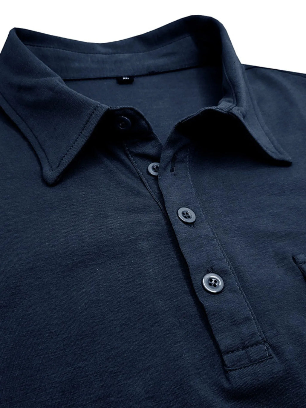Men's Classic Pocket Polo Shirt with Stand Collar.