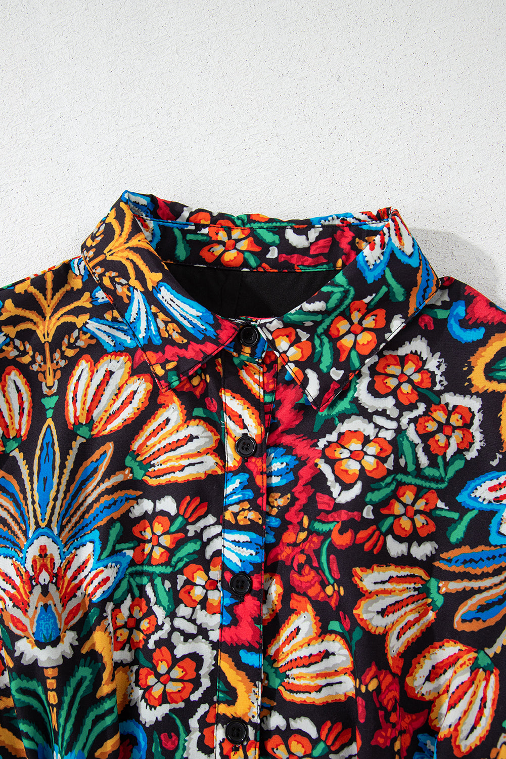 Multicolour Floral Puff Short Sleeve Shirt Mini Dress Dear-Lover Dropshipping