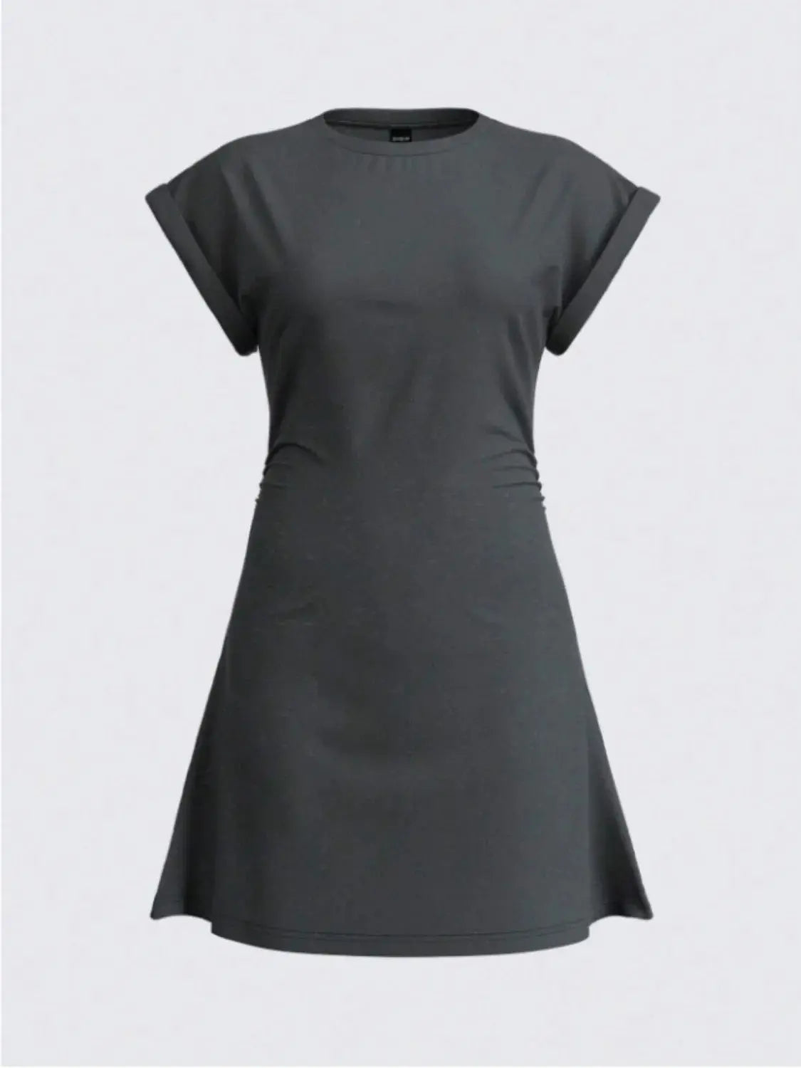 Round Neck Short Sleeve Mini Tee Dress.