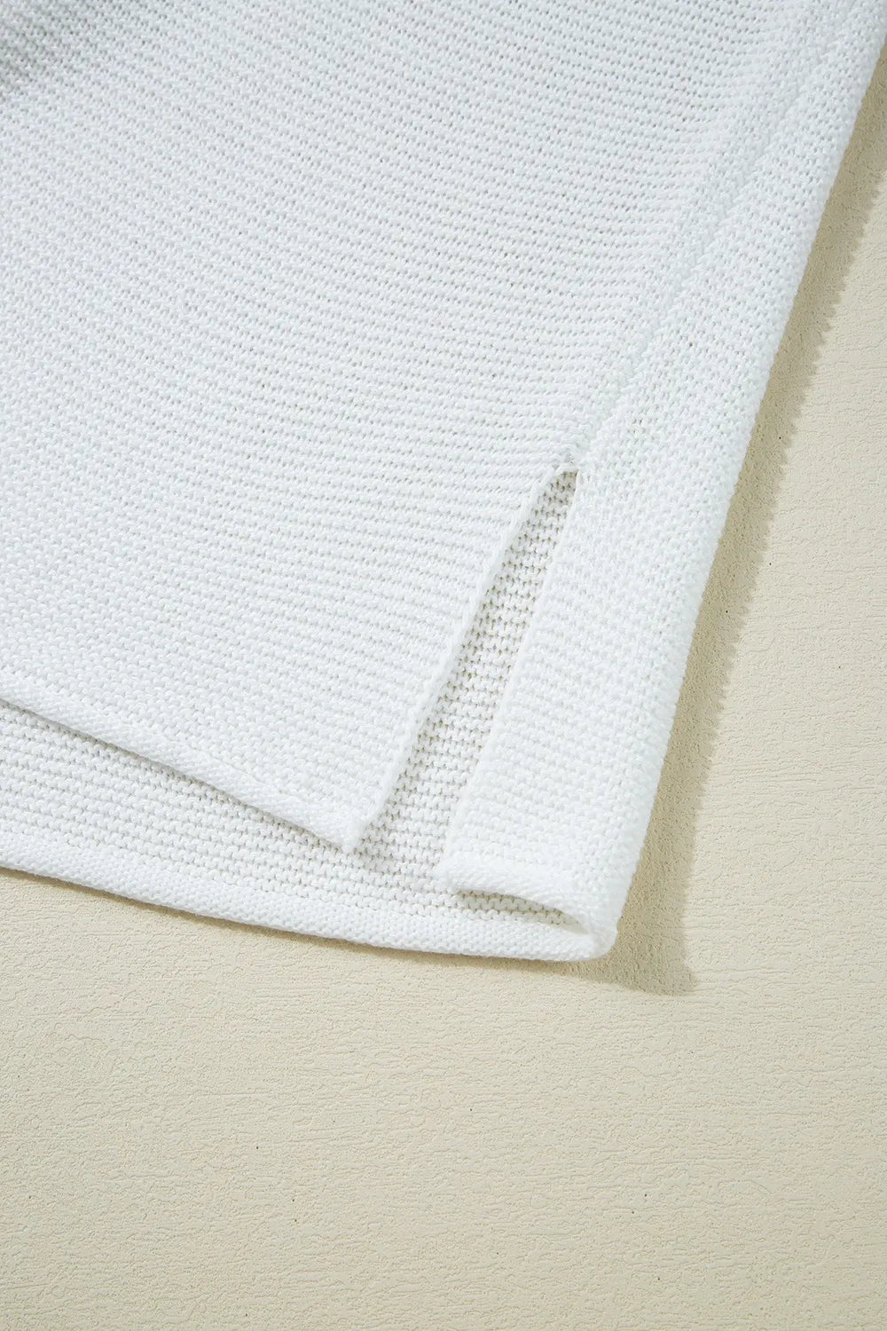 Side Slit Round Neck Knit Top.