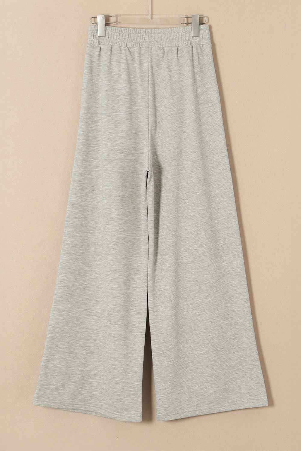 Gray Tied Elastic High Waist Pleated Detail Solid Sweatpants