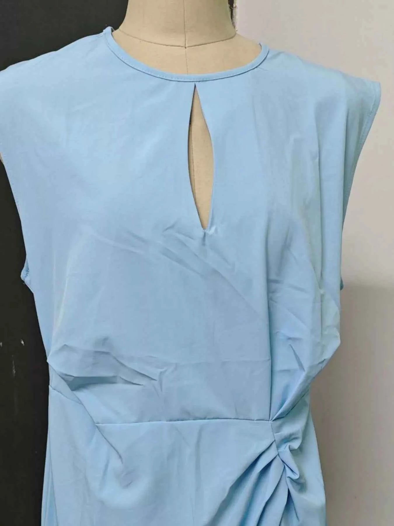 Ruched Waist Sleeveless Dress