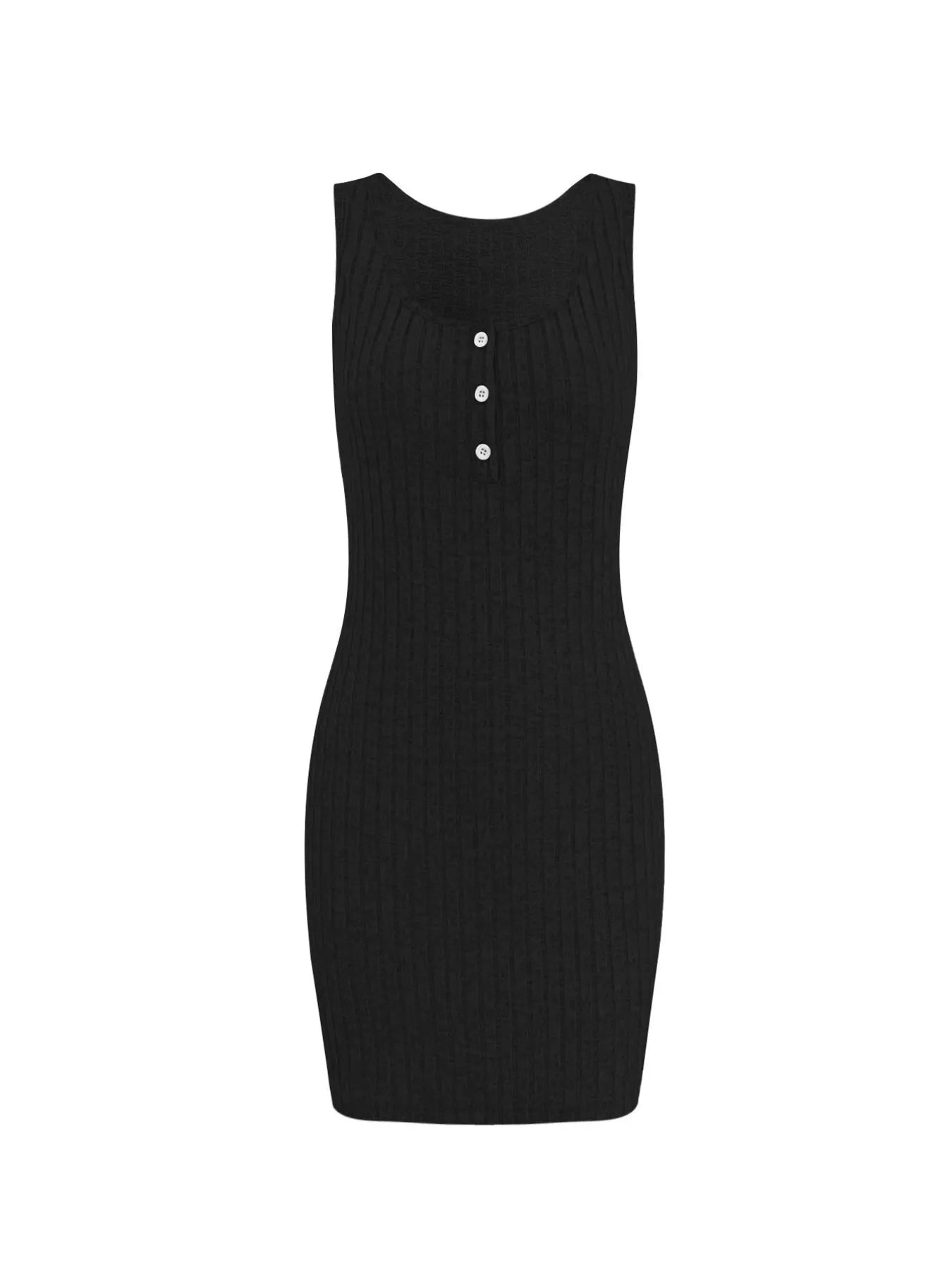 Ribbed Button Front Dress and Cardigan Sweater Set.