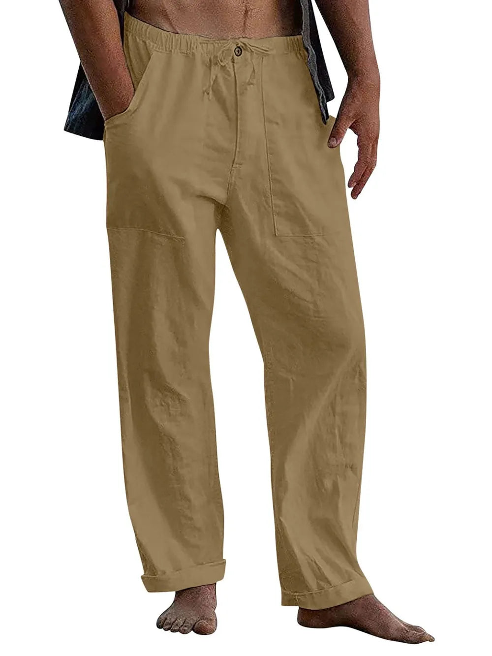 Men's Full Size Drawstring Straight Leg Pants Plus Size