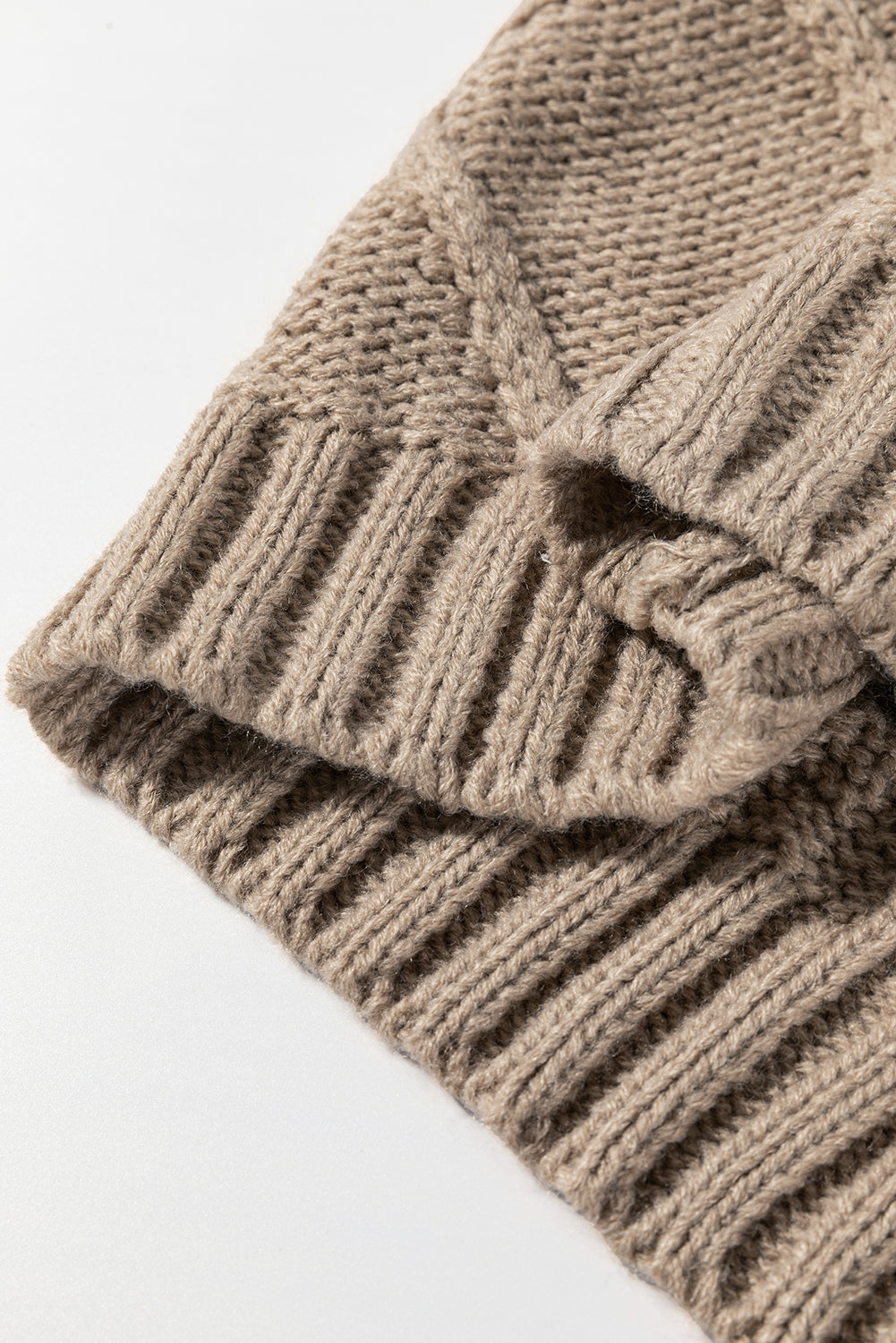 Simply Taupe Cable Knit Colorblock Satin Bowknot Short Sleeve Sweater Dear-Lover Dropshipping