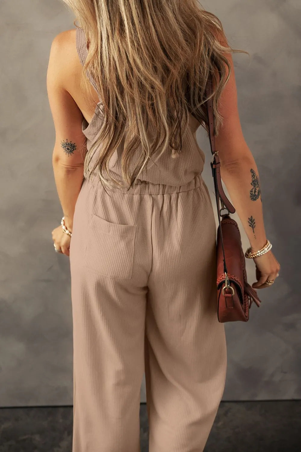Straps Button Jumpsuit.