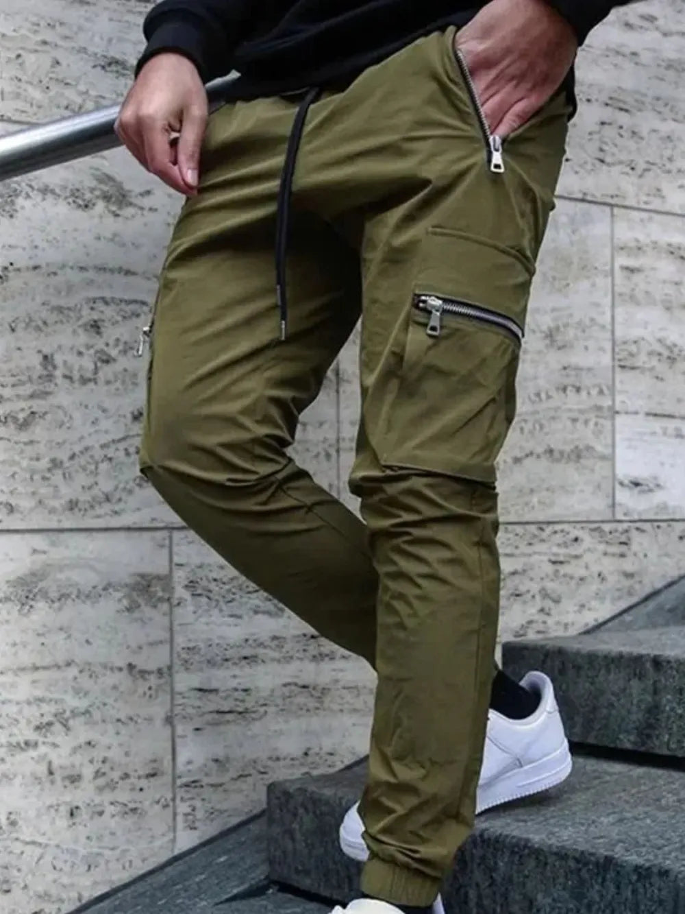 Men's Drawstring Pants with Pockets.