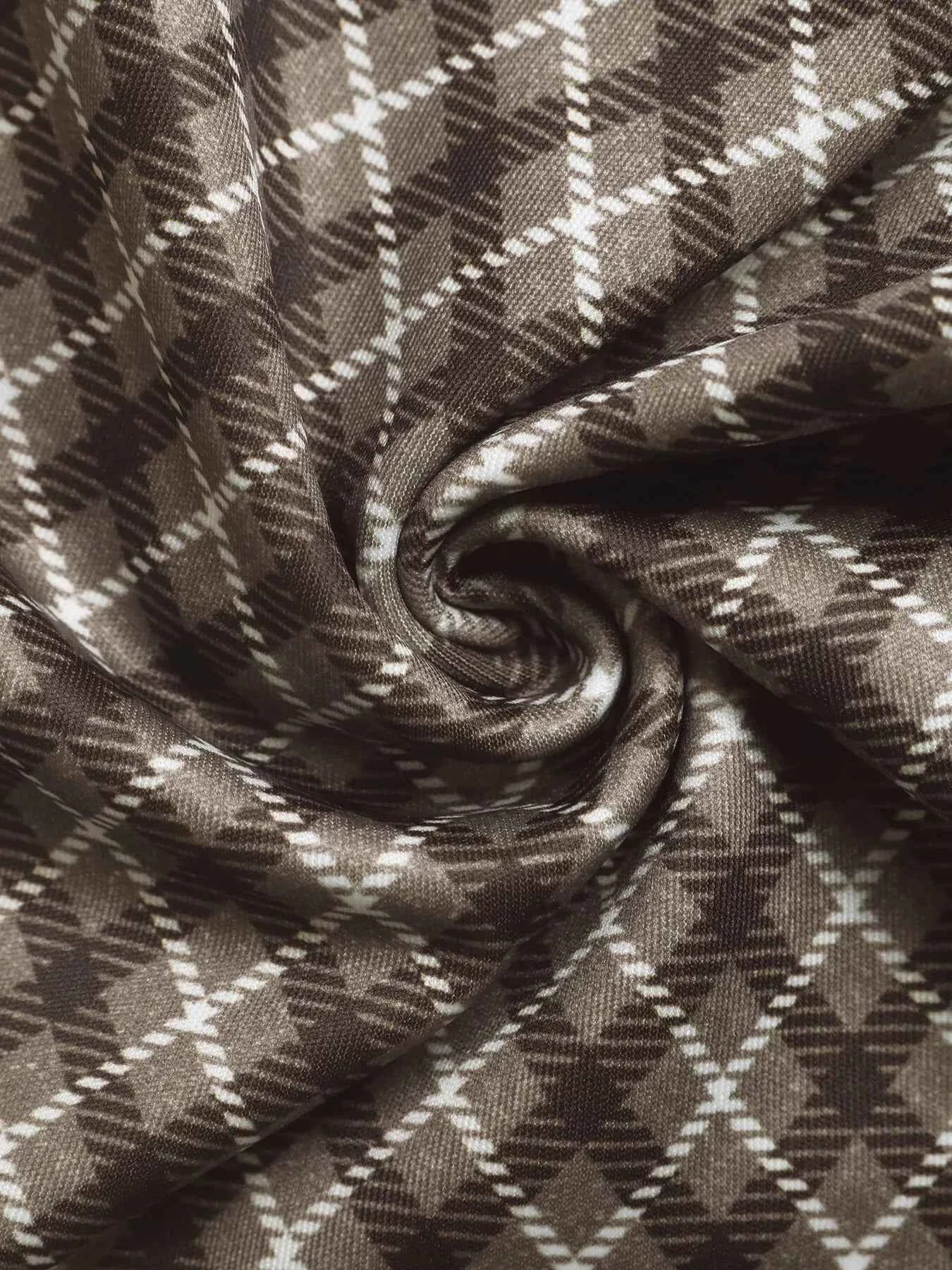 Plaid High-Waisted Wide Leg Pants.