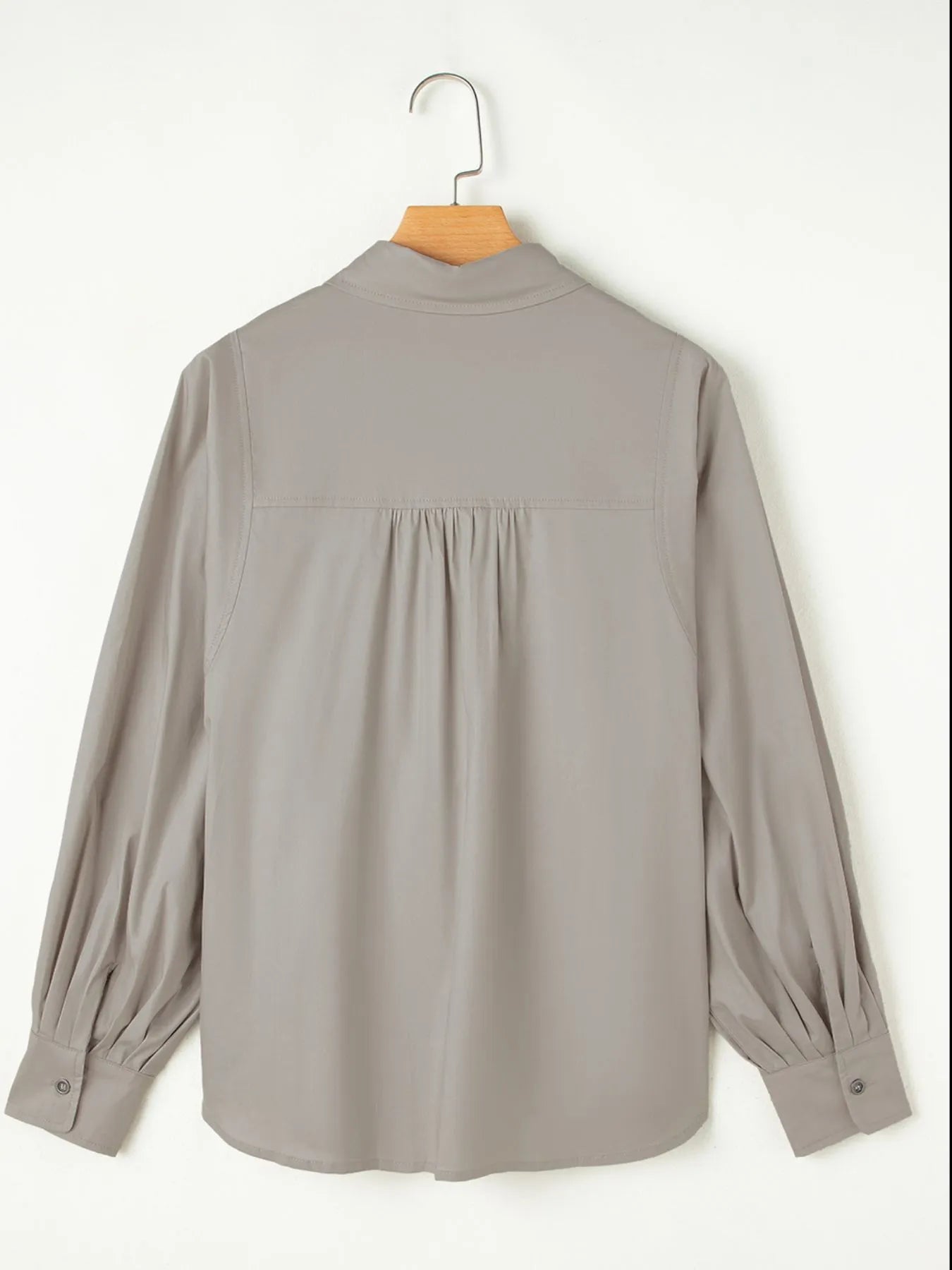 Button Up Lantern Sleeve Shirt.