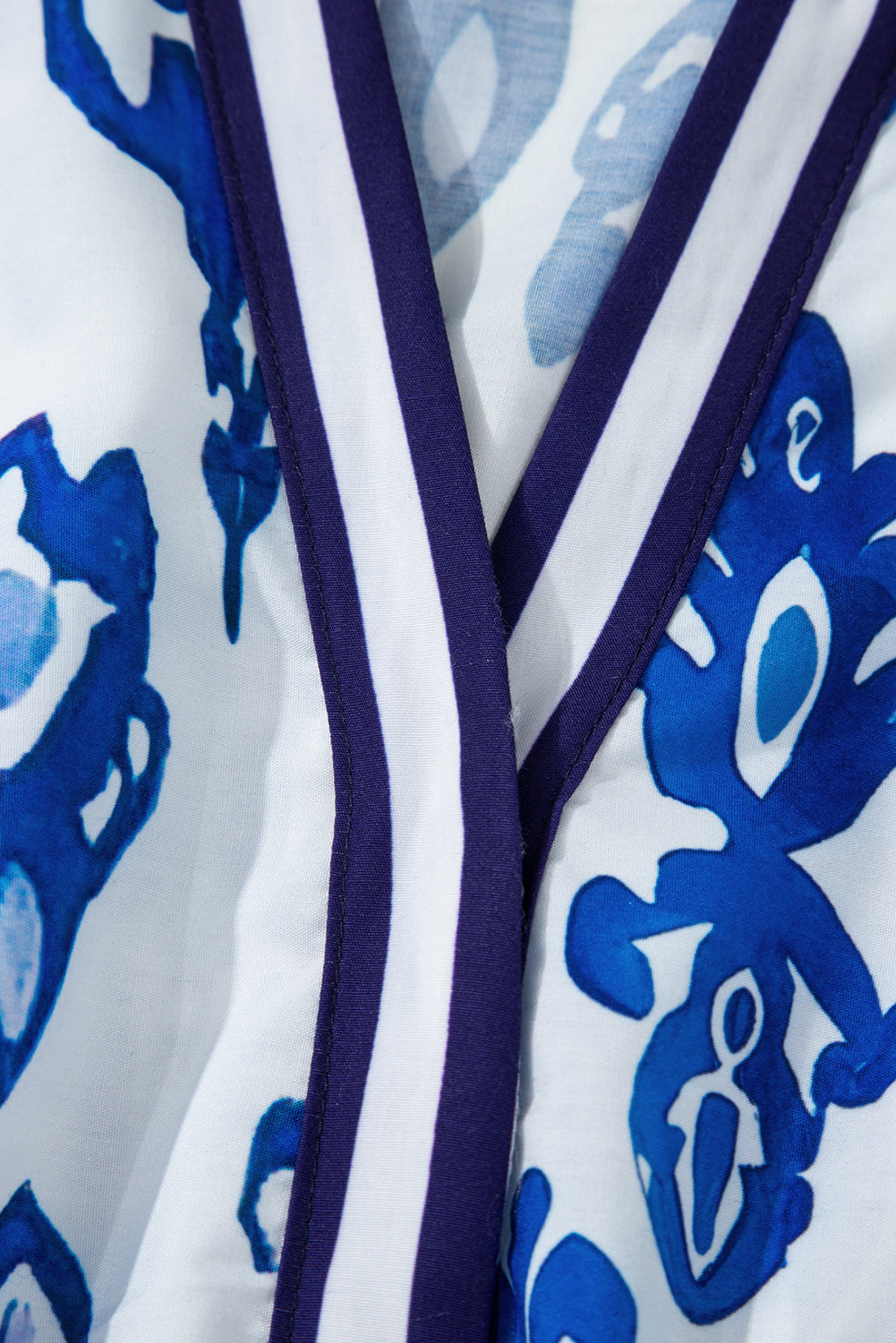 Blue Floral Puff Short Sleeve V Neck High Waist Maxi Dress Dear-Lover Dropshipping