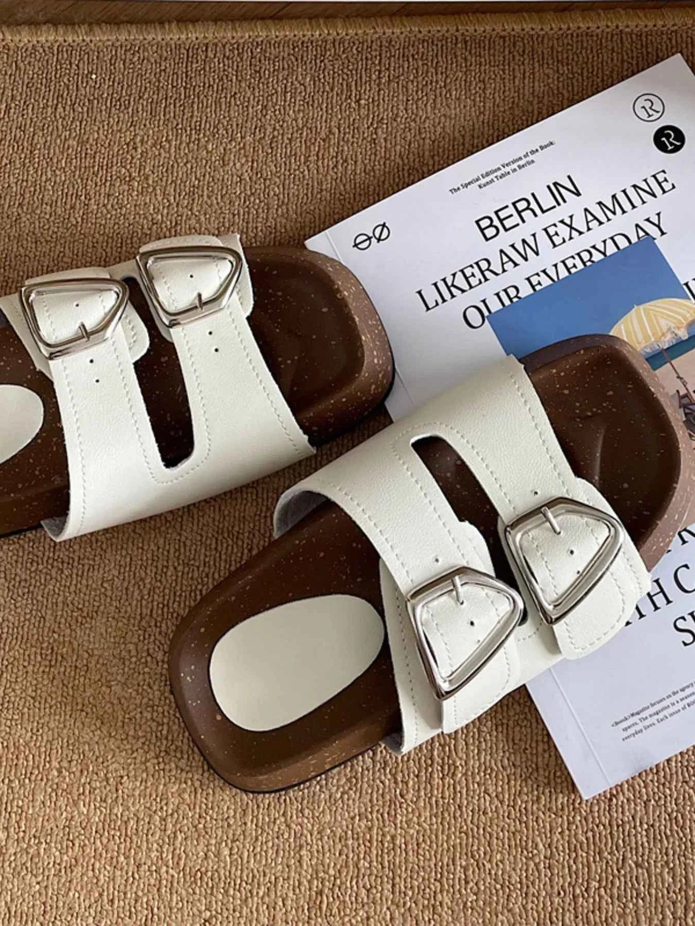 Double Buckle Comfort Sandals.