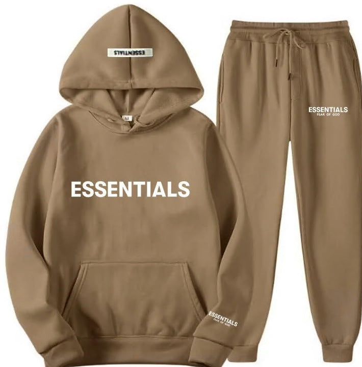 FEAROFGODESSENTIALS Couple Set Hoodies for Men and Women Double Line High Street Fashion Two-Piece Set