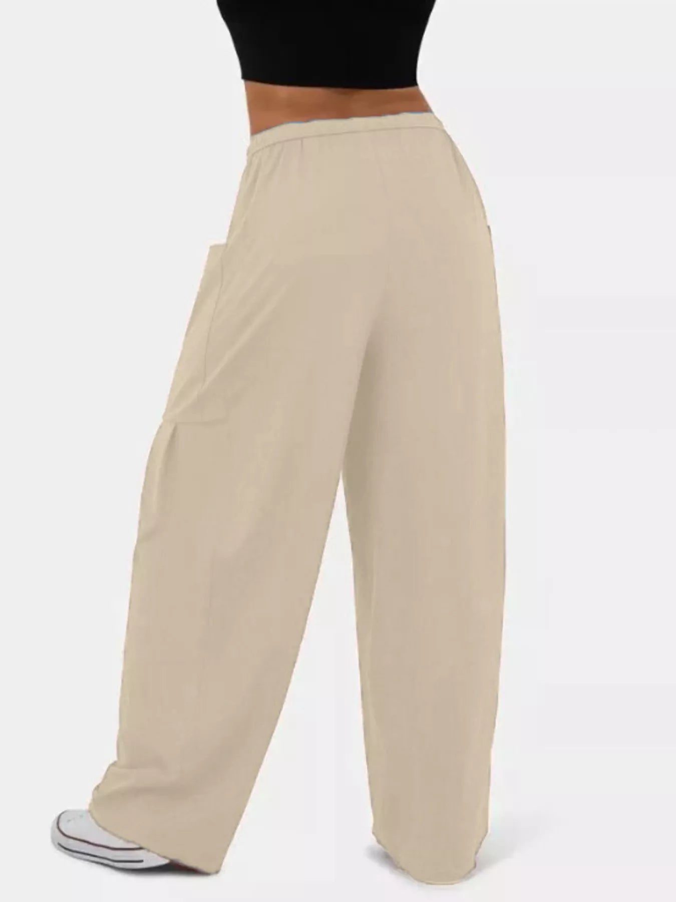 Drawstring Wide Leg Pants.