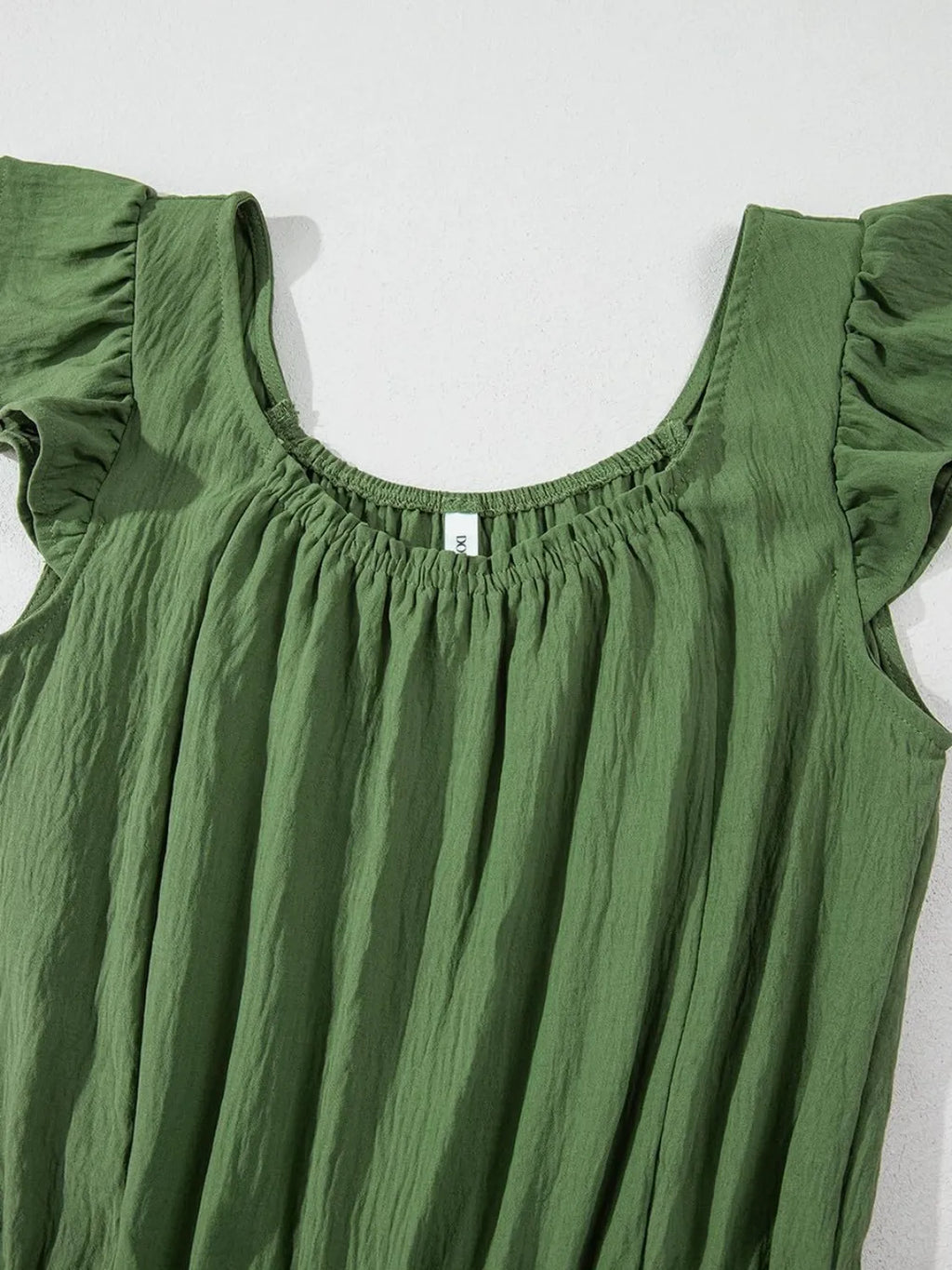 Ruffled Sleeve Wide Leg Jumpsuit.