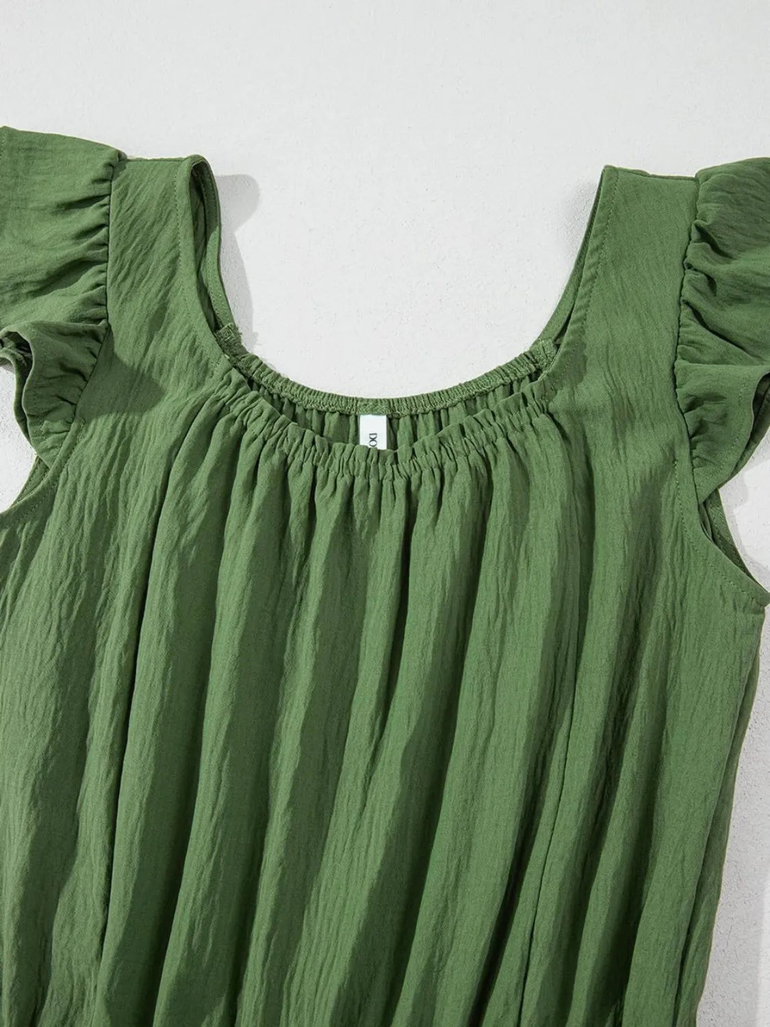 Ruffled Sleeve Wide Leg Jumpsuit.