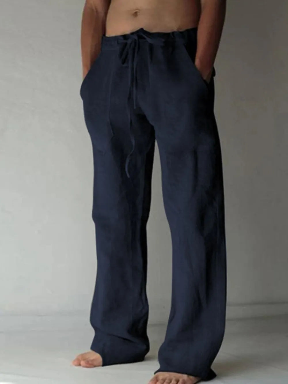 Men's Plus Size Drawstring Loose Fit Pants.