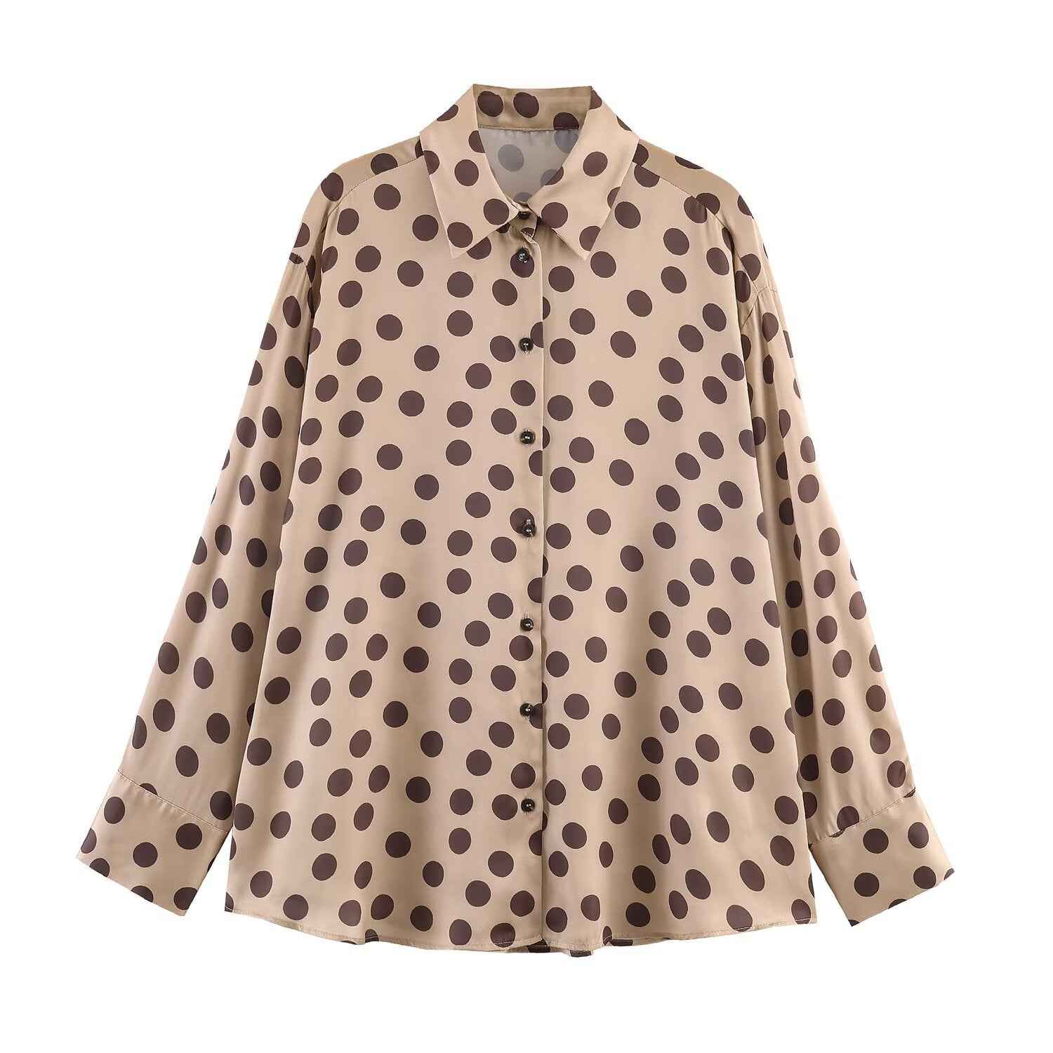 Silk textured polka dot shirt