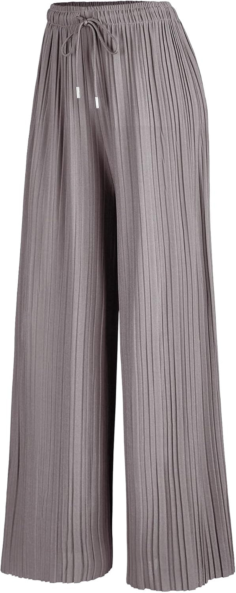 Made by Johnny Women'S Pleated Wide Leg Palazzo Pants with Drawstring