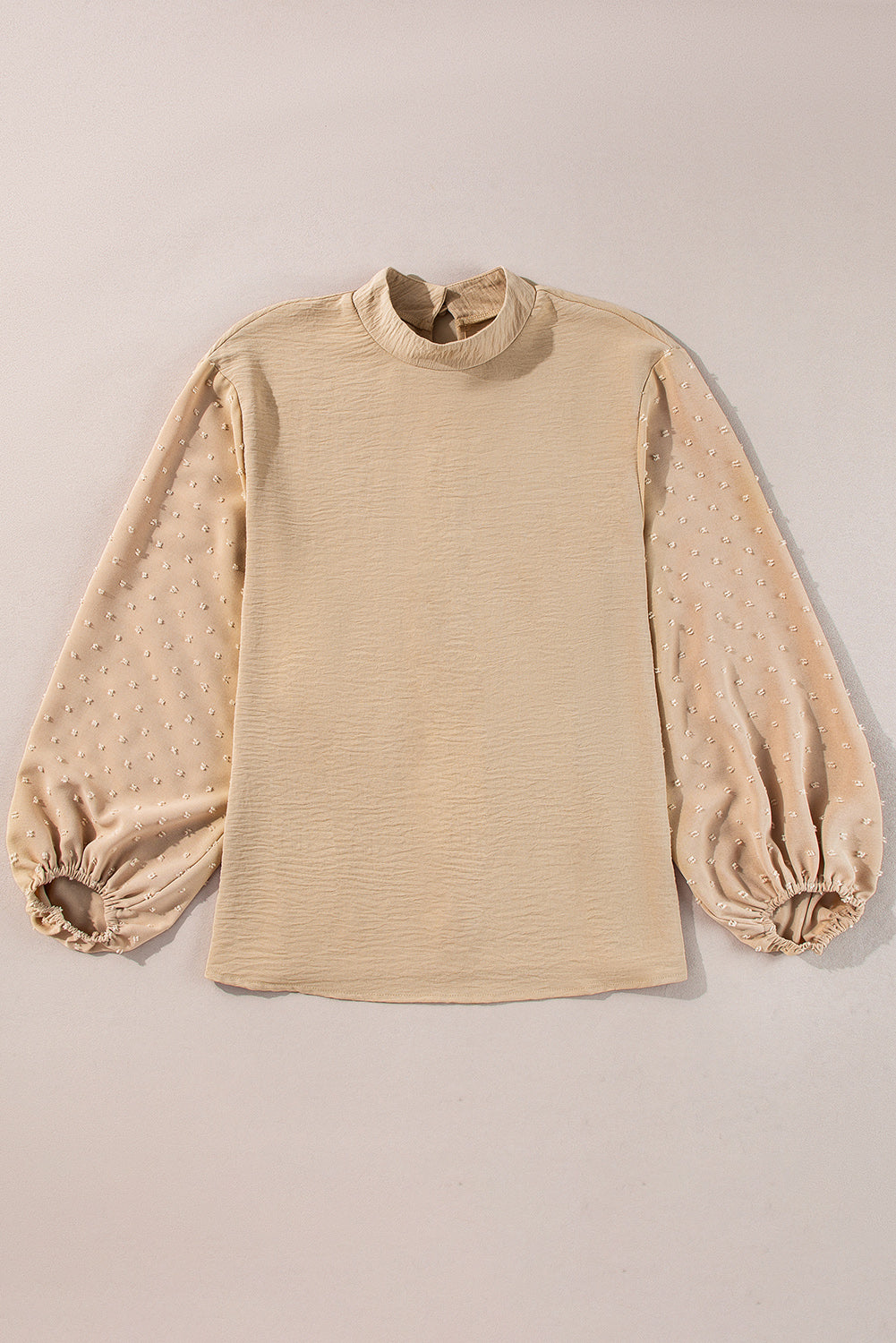 Parchment Swiss Dot Balloon Sleeve Loose Blouse Dear-Lover Dropshipping