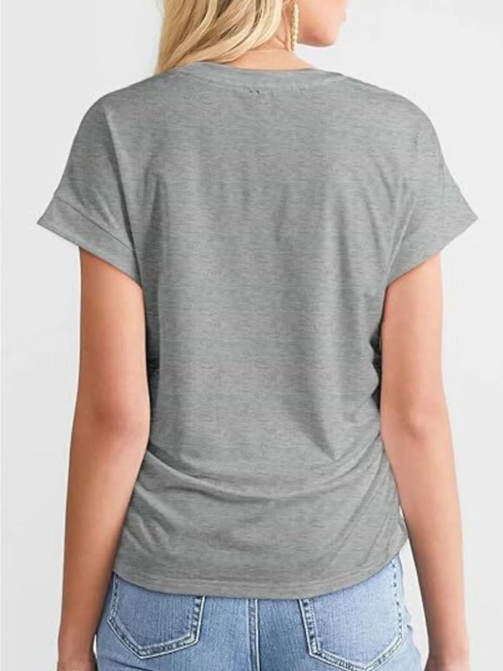 Round Neck Short Sleeve women  T-Shirt.