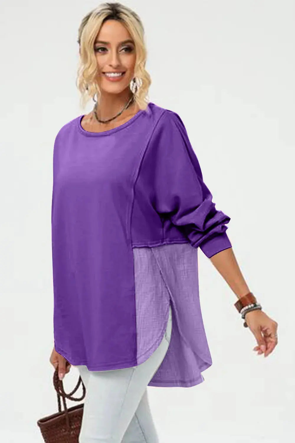 Long Sleeve High-Low T-Shirt.