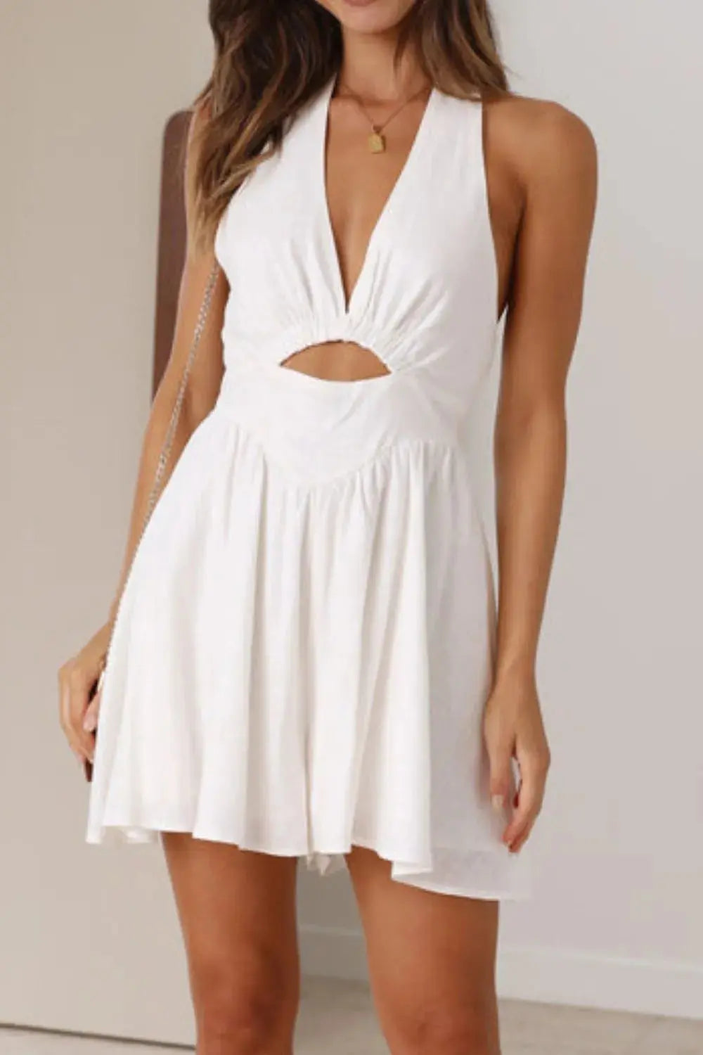 Cutout Halter Neck Mini Dress.
