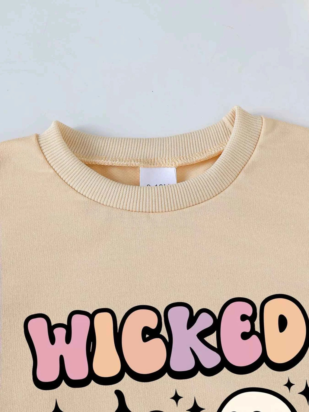 Children's Halloween Graphic Round Neck Top and Pants Set