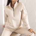 Spring and Autumn Fashion Casual Hoodie Two piece Set Long Sleeve Solid Color Casual Set