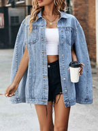 Fashionable irregular loose and versatile denim jacket