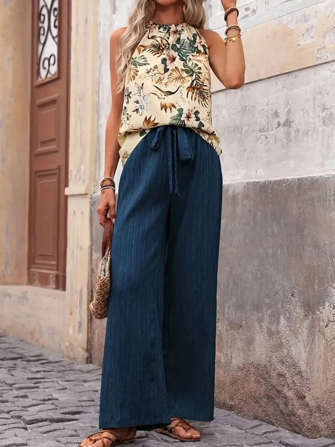 Tank Top and Wide Leg Pants Set - CHIC TB