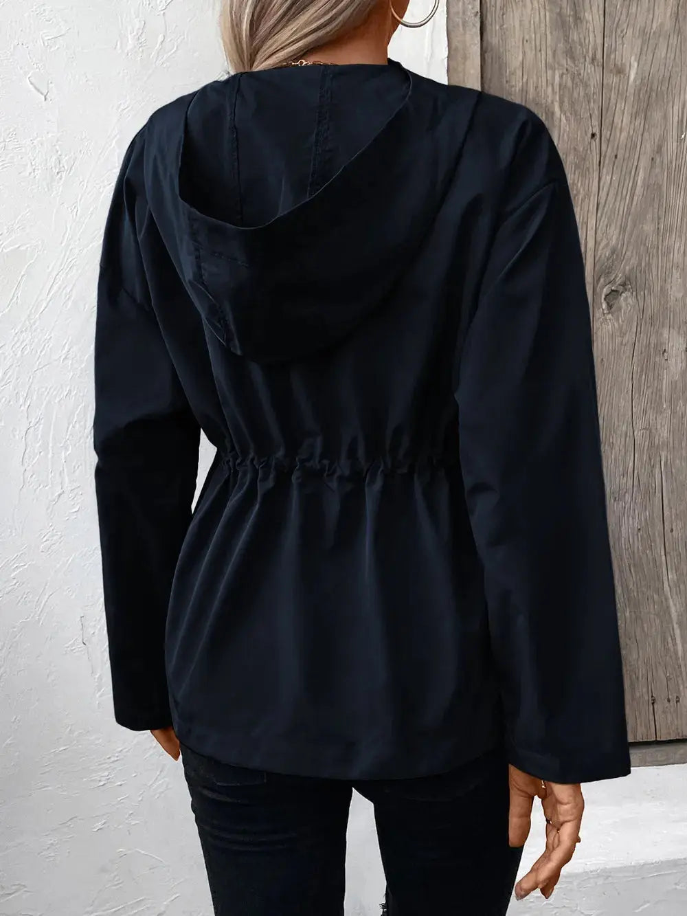 Zip Up Hooded Jacket Rain coat.