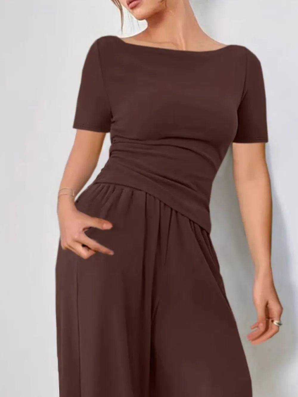 Short Sleeve T-Shirt and Pants Set - CHIC TB