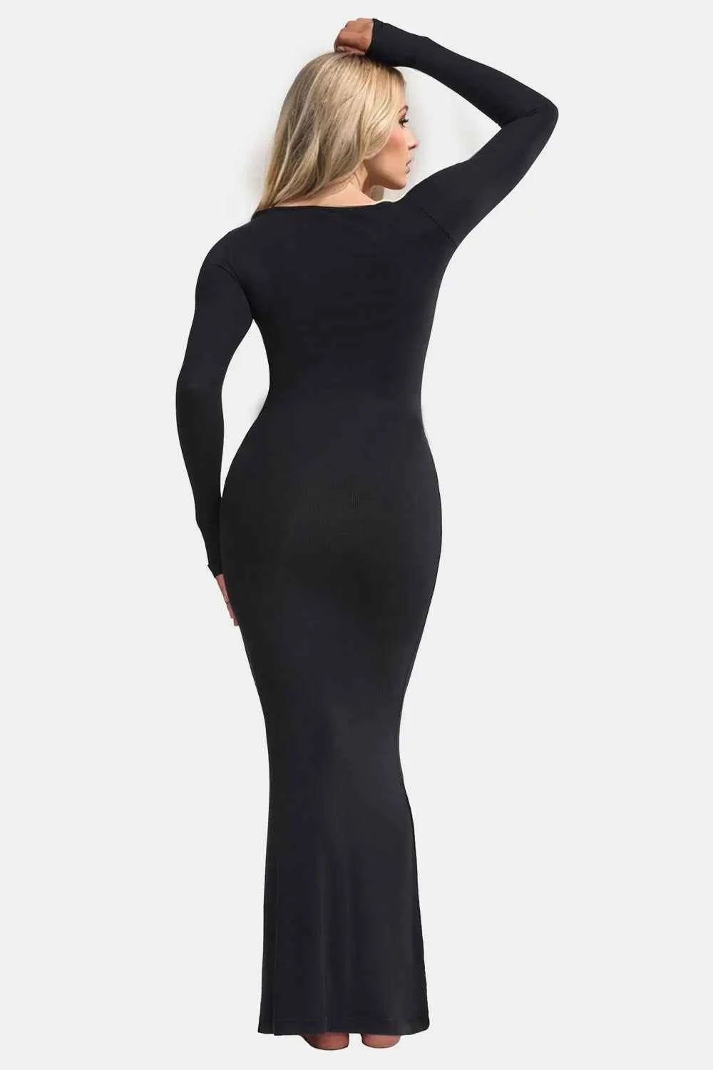 Basic Bae Built-In Shapewear Square Neck Long Sleeve Maxi Dress.