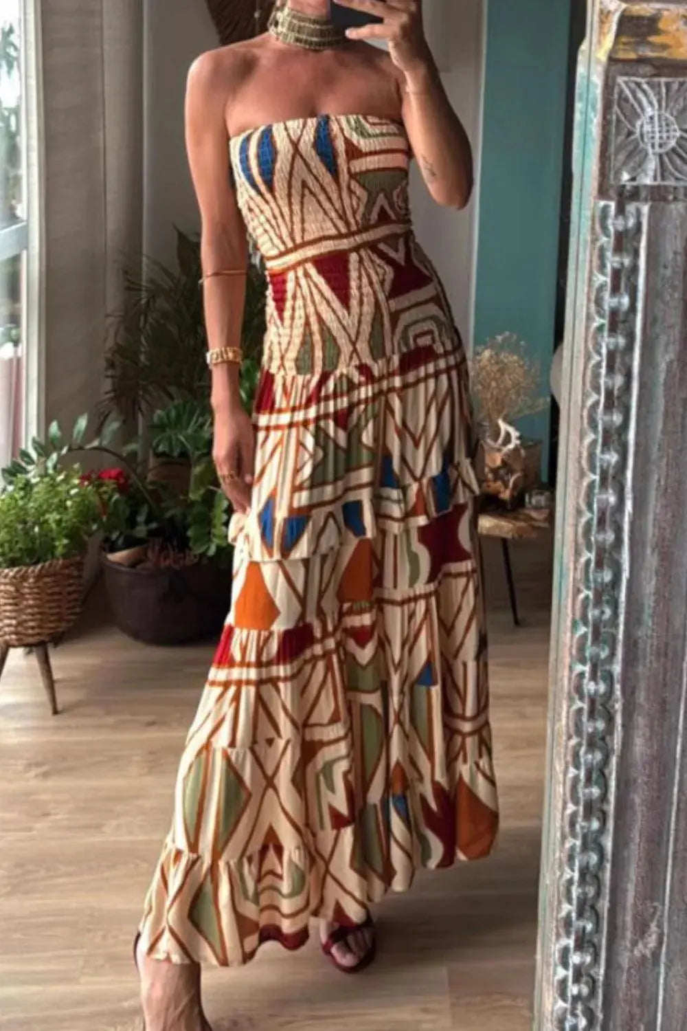 Tube Colorful Long  Dress.