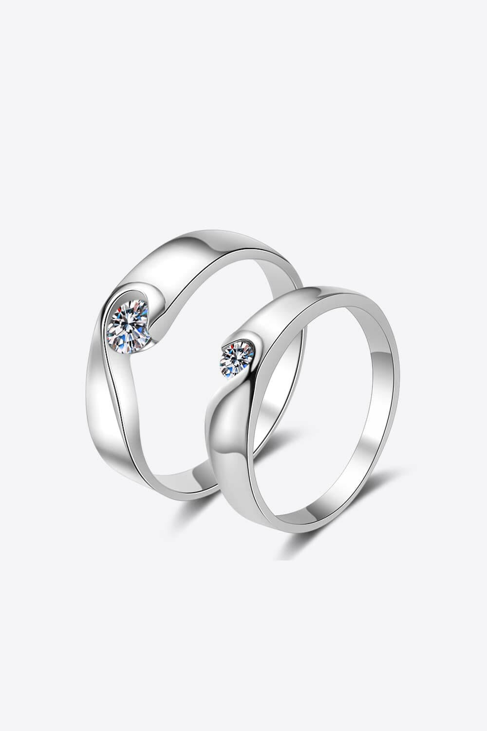 Moissanite Rhodium-Plated Ring.