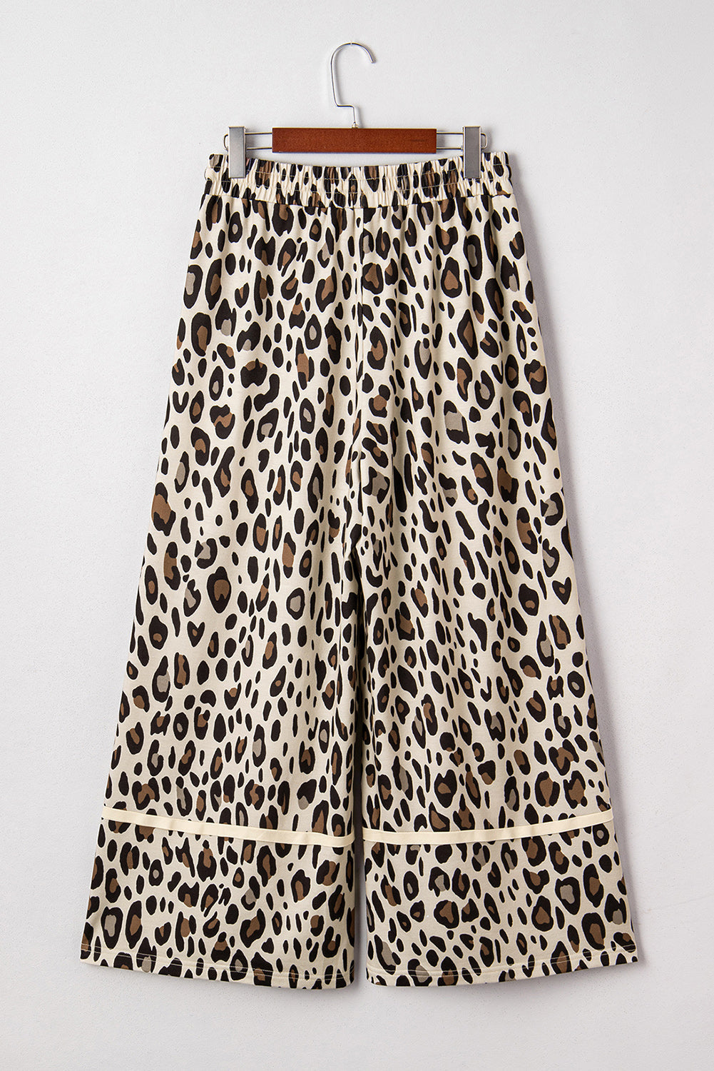 Khaki Leopard Wide Leg Cropped Pants Dear-Lover Dropshipping