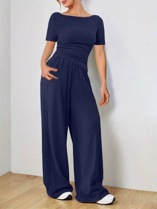 Short Sleeve T-Shirt and Pants Set - CHIC TB