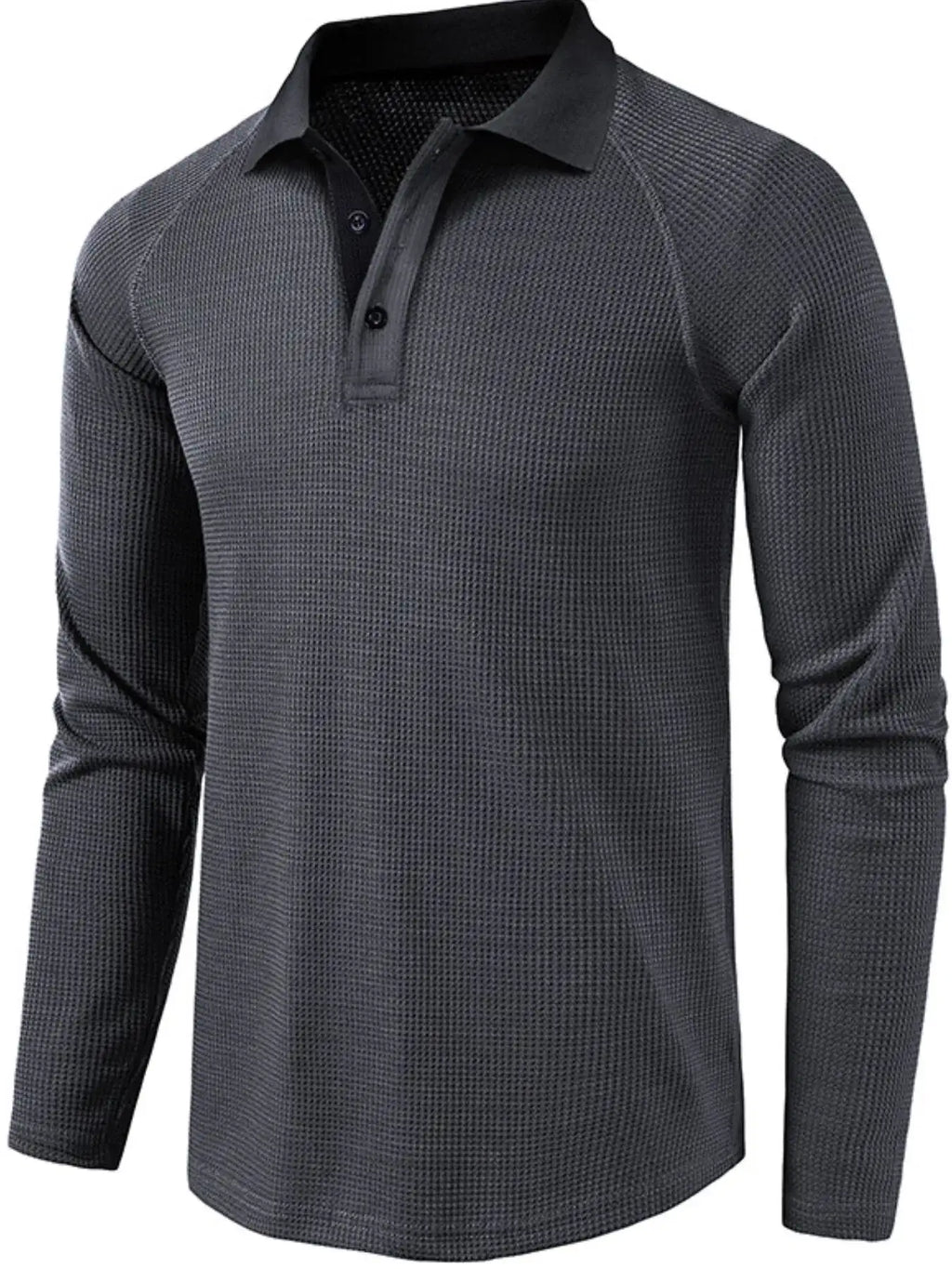 Men's Long Sleeve Textured Polo.