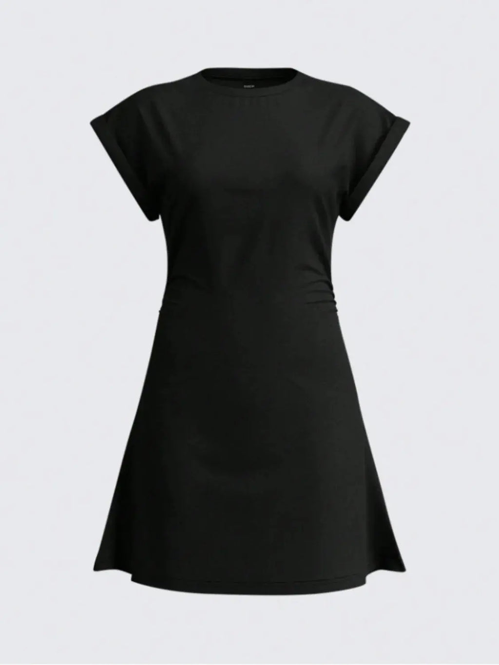 Round Neck Short Sleeve Mini Tee Dress.