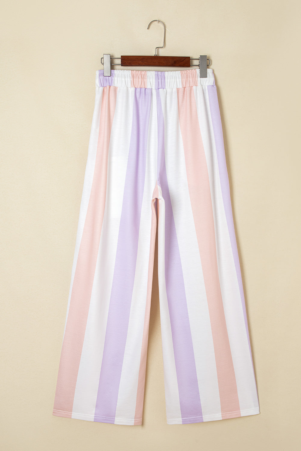 Purple Stripe Multicolored Print Drawstring Loose Pants with Side Pockets Dear-Lover Dropshipping