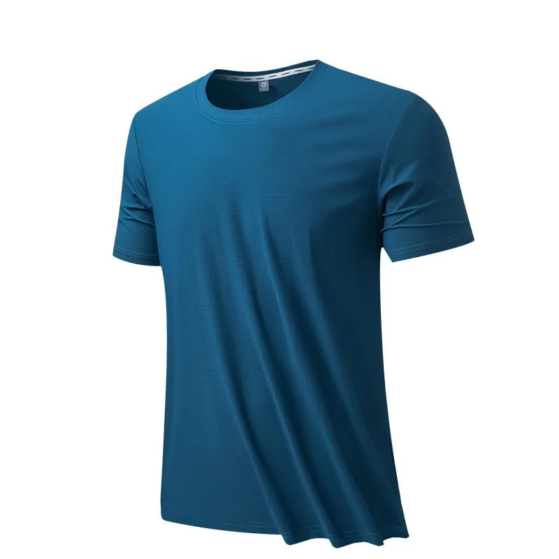 Men's Plus Size Quick-Dry Round Neck Athletic T-Shirt.