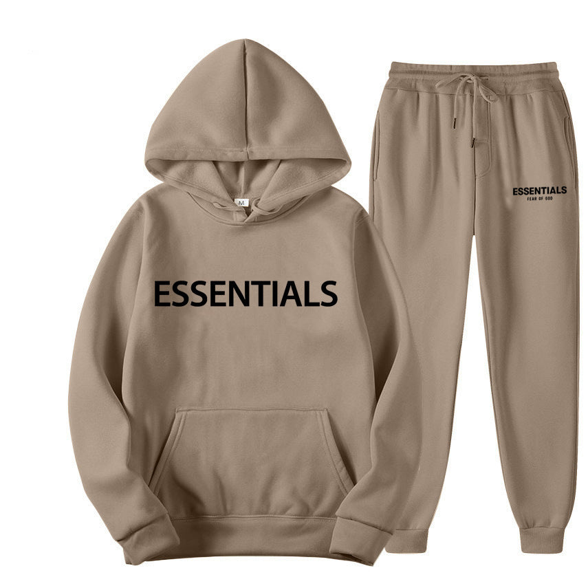FEAROFGODESSENTIALS Couple Set Hoodies for Men and Women Double Line High Street Fashion Two-Piece Set
