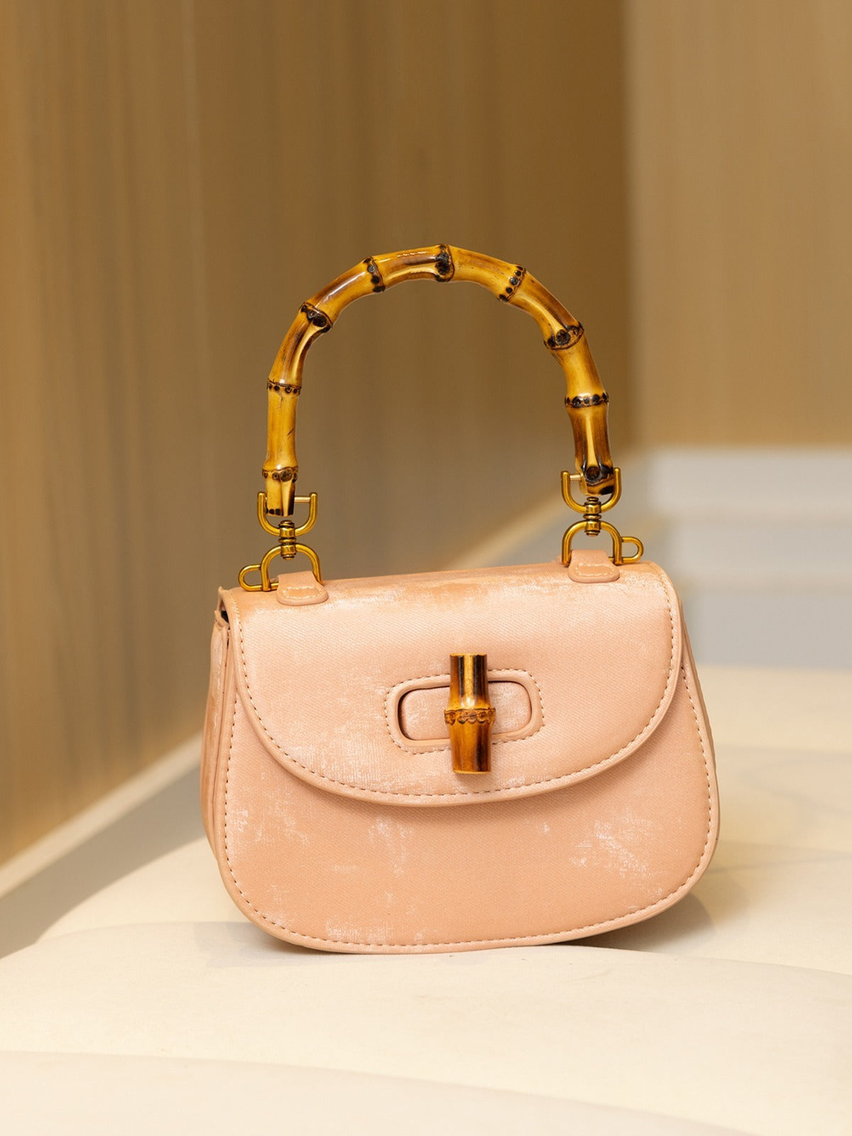 Western style bamboo joint handbag versatile commuting bag single shoulder crossbody saddle bag eprolo