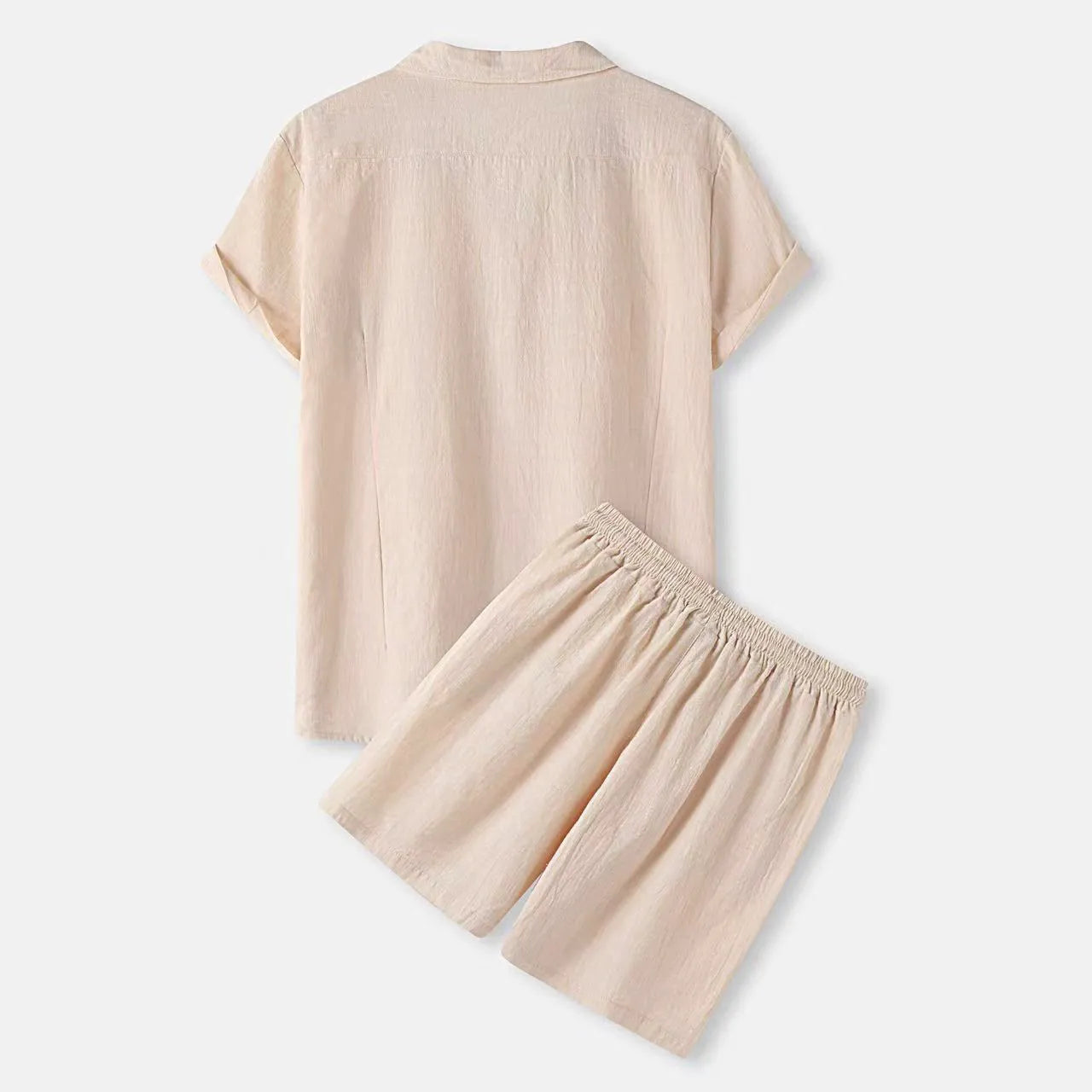 Men's Button Up Shirt and Shorts Set Plus Size.