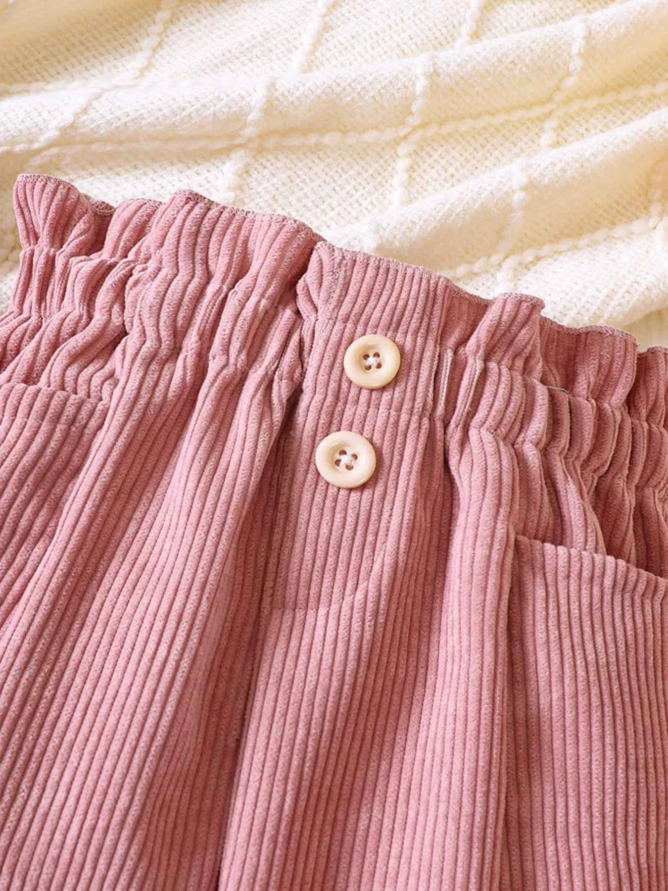 Children's Ruffled Hem Corduroy Pants