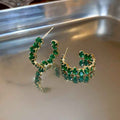 Vintage  Pendant Earrings For Women Geometric Stud Earrings Retro Rhinestone Light Luxury Jewelry