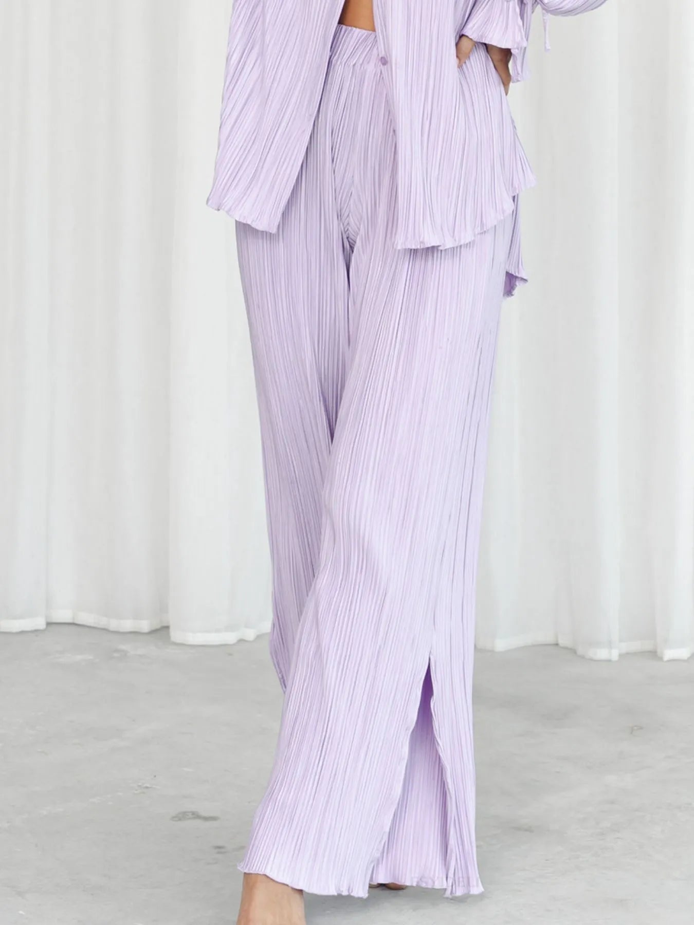 Button Up Long Sleeve Top and Pants Set.