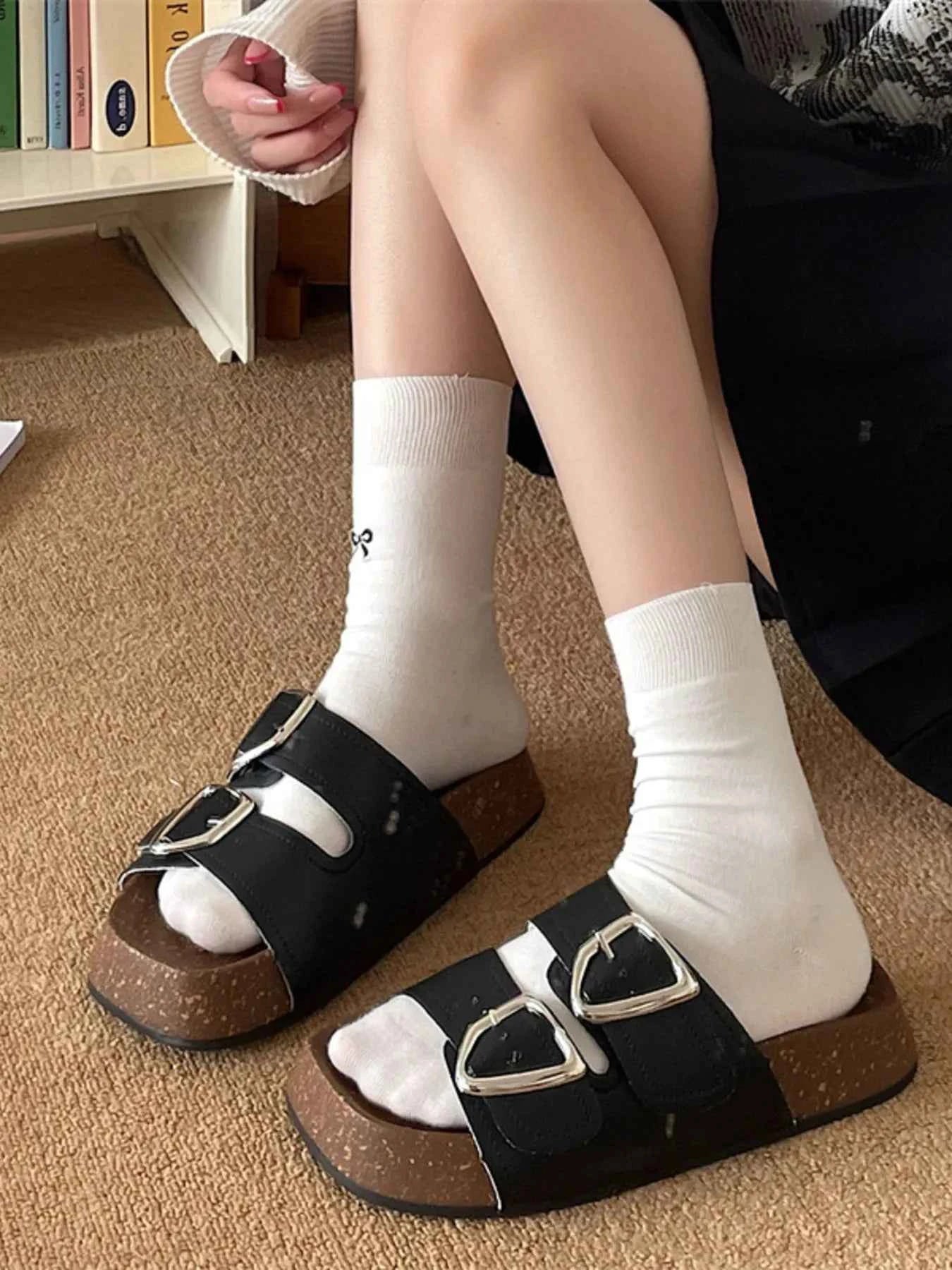 Double Buckle Comfort Sandals.