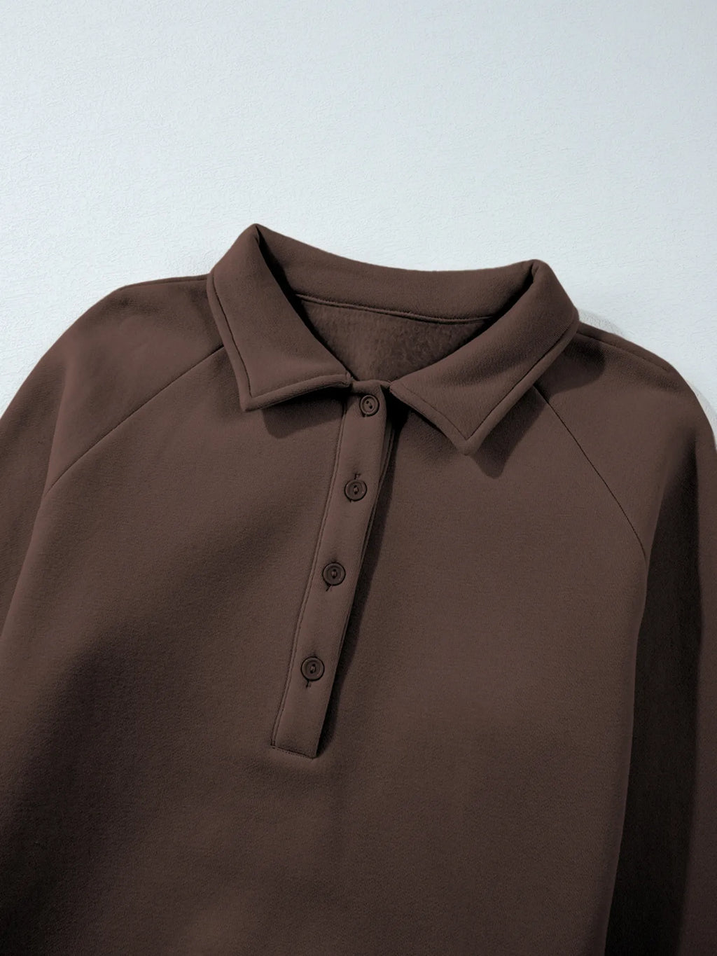 Collared Sweatshirt and High Waist Pants Active Set.